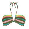 Top de bikini bandeau multicolor con brillo y sujeción halter - Vista frontal completa - Ana Faura
