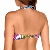 Top de bikini bandeau con estampado tropical y copas E - Detalle del diseño - Ana Faura