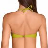 Top de bikini bandeau con aro y fruncido verde lima - Detalle del diseño - Ana Faura