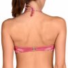 Top de Bikini Bustier con Aros y Estampado Floral Coral - Detalle del diseño - Ana Faura