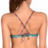 Top de bikini con aros y escote V zigzag multicolor - Detalle del diseño - Ana Faura