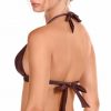 Top de Bikini Halter Brillo Lúrex Marrón Chocolate - Detalle del diseño - Ana Faura
