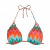 Top de bikini triángulo estampado chevron con lúrex multicolor - Vista frontal completa - Ana Faura