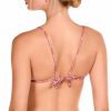 Top de Bikini Triángulo Festoneado con Palmeras Brillo Lúrex Rosa Bronce Copa B - Detalle del diseño - Ana Faura