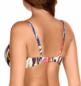 Top de Bikini Twister con Aros y Estampado Abstracto - Detalle del diseño - Ana Faura