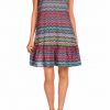 Vestido corto de playa algodón zigzag multicolor - Vista frontal completa - Ana Faura