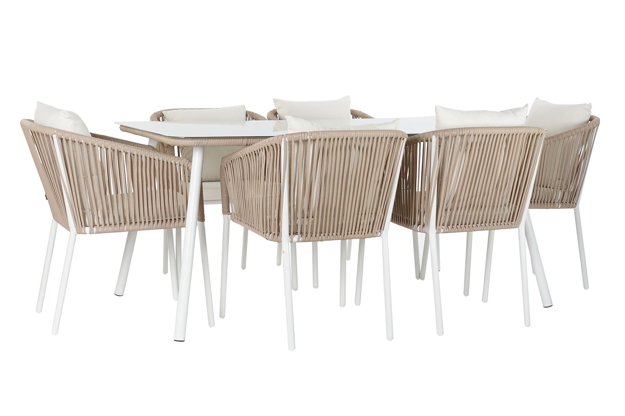 Conjunto de Comedor Exterior Faro de Aluminio y Cuerda Beige - 1 Conjunto de Comedor Exterior Faro de Aluminio y Cuerda Beige - Foto 1 - Ana Faura