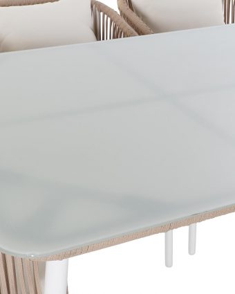 Conjunto de Comedor Exterior Faro de Aluminio y Cuerda Beige - Foto 2 - Ana Faura