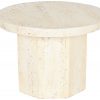 Mesa Auxiliar Redonda Magnesia Estilo Travertino Beige - Foto 1 - Ana Faura