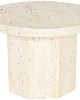 Mesa Auxiliar Redonda Magnesia Estilo Travertino Beige - Foto 1 - Ana Faura
