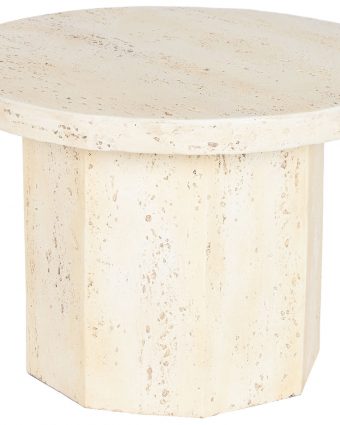 Mesa Auxiliar Redonda Magnesia Estilo Travertino Beige - Foto 2 - Ana Faura