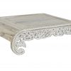 Mesa Auxiliar Baja de Mango Decapado Blanco Étnico 89x63,5 cm - Foto 1 - Ana Faura