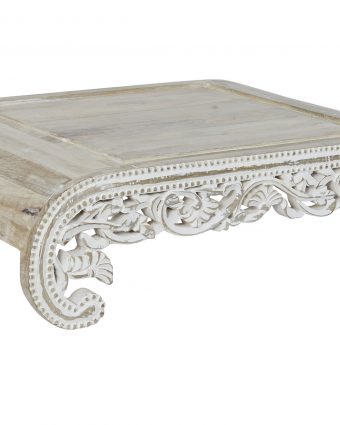 Mesa Auxiliar Baja de Mango Decapado Blanco Étnico 89x63,5 cm - Foto 1 - Ana Faura