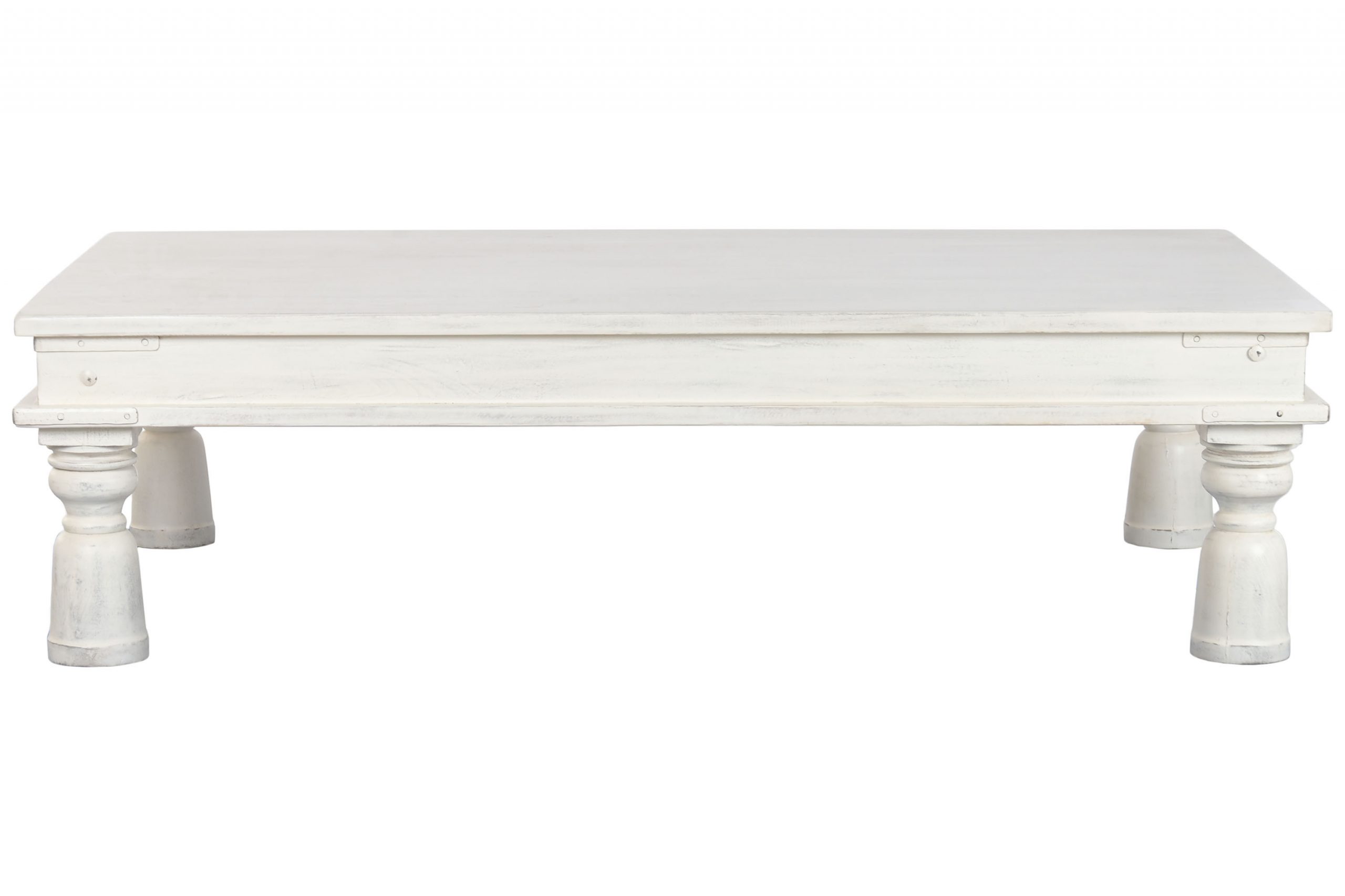 Mesa de centro auxiliar de madera decapada rústica blanca 173x104x49 cm - 1 Mesa de centro auxiliar de madera decapada rústica blanca 173x104x49 cm - Foto 1 - Ana Faura
