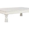 Mesa de centro auxiliar de madera decapada rústica blanca 173x104x49 cm - Foto 3 - Ana Faura