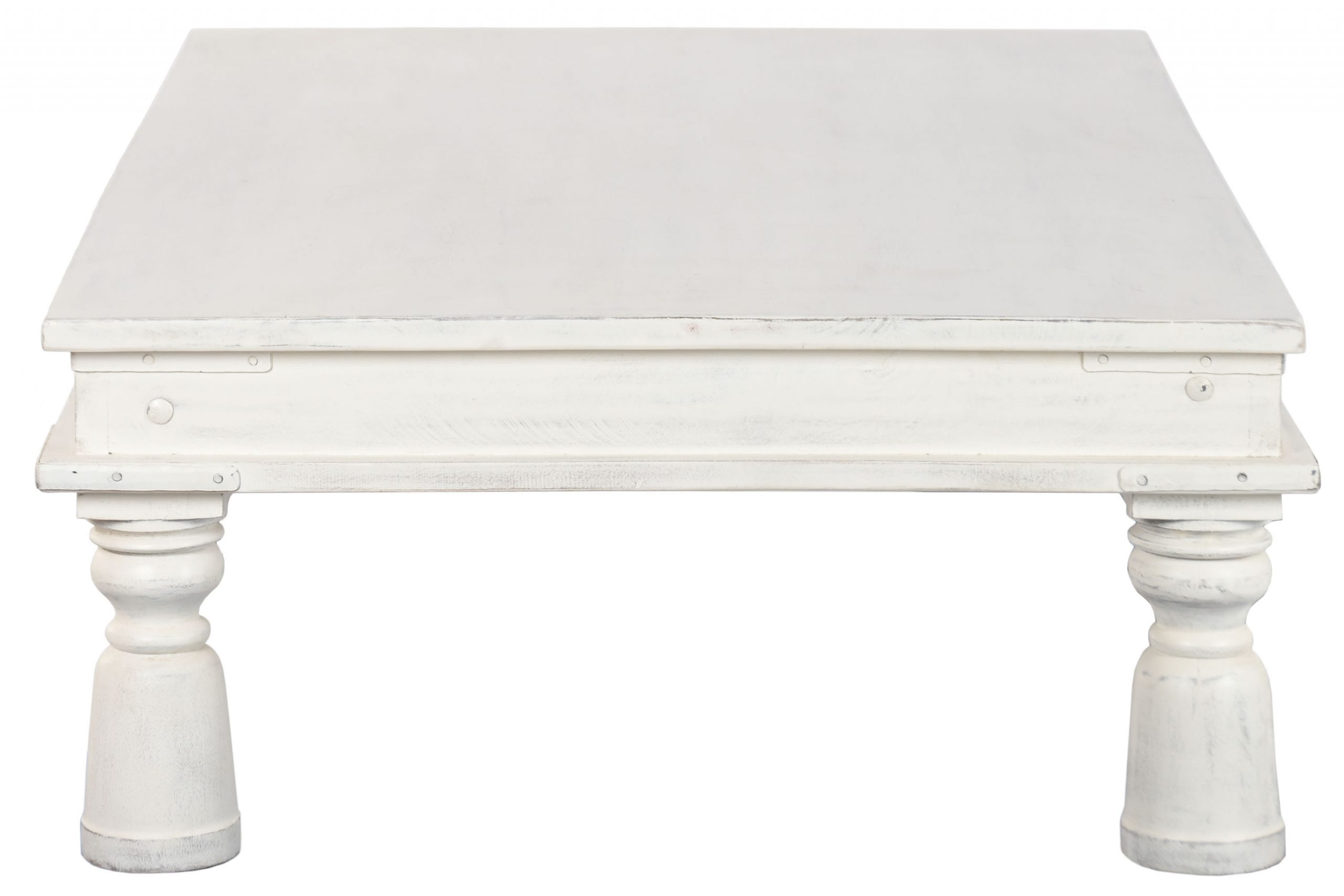 Mesa de centro auxiliar de madera decapada rústica blanca 173x104x49 cm - 4 Mesa de centro auxiliar de madera decapada rústica blanca 173x104x49 cm - Foto 4 - Ana Faura