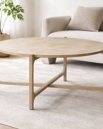 Mesa de Centro Redonda de Madera de Mango Natural Ø120cm - Foto 2 - Ana Faura