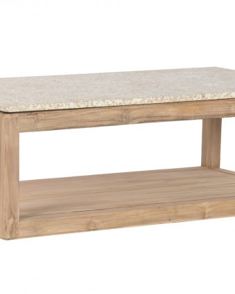 Mesa de Centro de Mármol y Madera Reciclada, Estilo Industrial Rústico - Foto 2 - Ana Faura