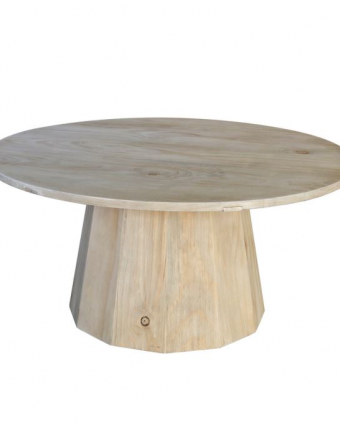 Mesa de Centro Redonda de Abeto y MDF Natural de diseño orgánico y minimalista - Foto 1 - Ana Faura