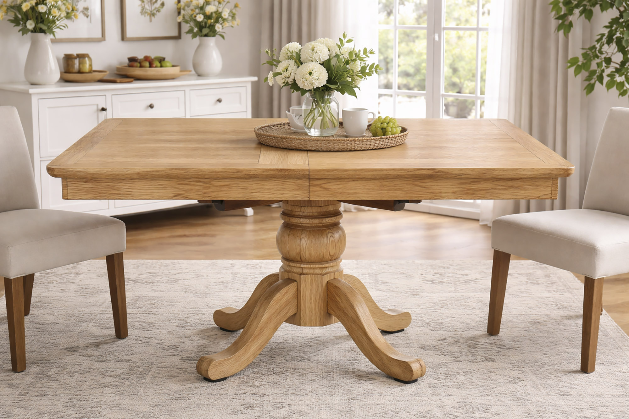 Mesa de Comedor Extensible de Madera Reciclada 130x130 cm - 2 Mesa de Comedor Extensible de Madera Reciclada 130x130 cm - Foto 2 - Ana Faura