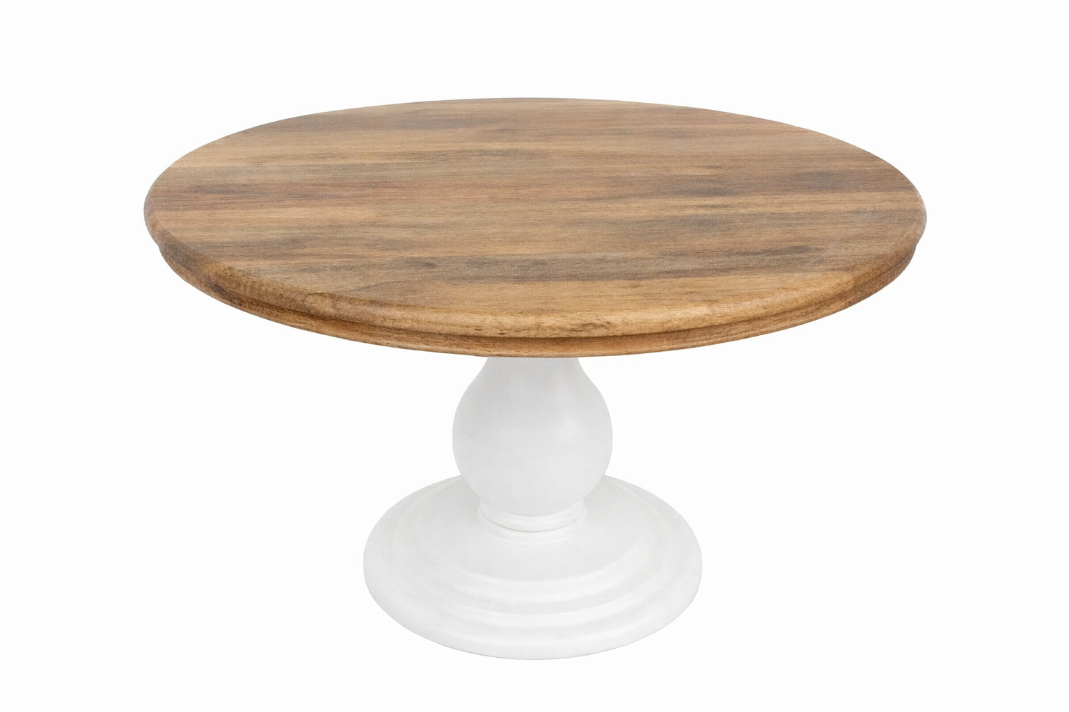Mesa de Comedor Redonda de Madera de Mango y Pedestal Blanco - 1 Mesa de Comedor Redonda de Madera de Mango y Pedestal Blanco - Foto 1 - Ana Faura