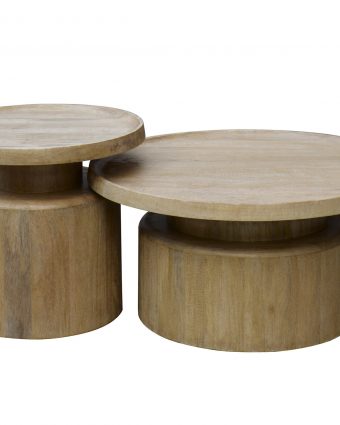 Set de Mesas Nido Cilindro de Madera de Mango Natural - Foto 1 - Ana Faura