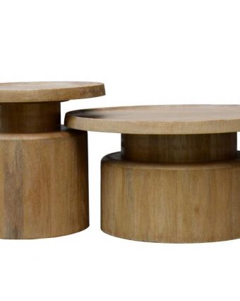 Set de Mesas Nido Cilindro de Madera de Mango Natural - Foto 2 - Ana Faura
