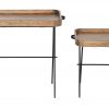 Set de 2 Mesitas Auxiliares Plegables de Madera de Mango y Metal Negro - Foto 1 - Ana Faura