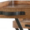 Set de 2 Mesitas Auxiliares Plegables de Madera de Mango y Metal Negro - Foto 3 - Ana Faura