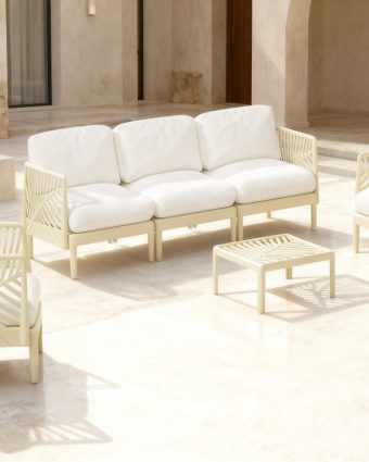 Set de Jardín Modular Hoja Crema Sofá y Mesa de Centro - Foto 2 - Ana Faura
