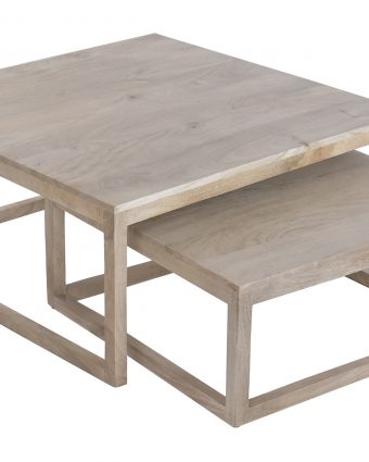 Set de Mesas Nido Cuadradas de Madera de Mango Natural - Foto 2 - Ana Faura