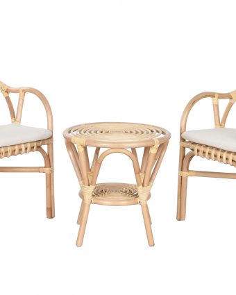 Set de Jardín Ratan Natural con Sillones y Mesa Auxiliar - Foto 1 - Ana Faura