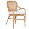 Silla de comedor Bambú y Ratán con Cojín Blanco - Foto 1 - Ana Faura