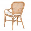 Silla de comedor Bambú y Ratán con Cojín Blanco - Foto 3 - Ana Faura