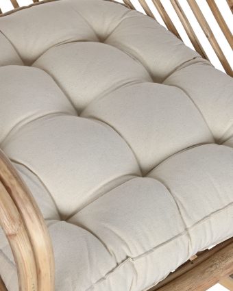Silla de Comedor de Bambú y Ratán Natural con Cojín Beige - Foto 2 - Ana Faura