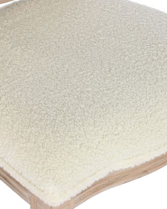 Silla de Comedor Clásica en Hevea y Bouclé Blanco Crudo - Foto 2 - Ana Faura