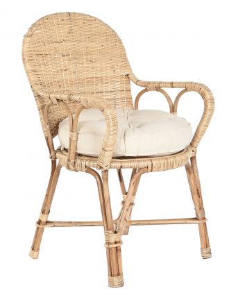 Silla Comedor Ratán y Bambú Natural con Cojín Cremoso - Foto 1 - Ana Faura