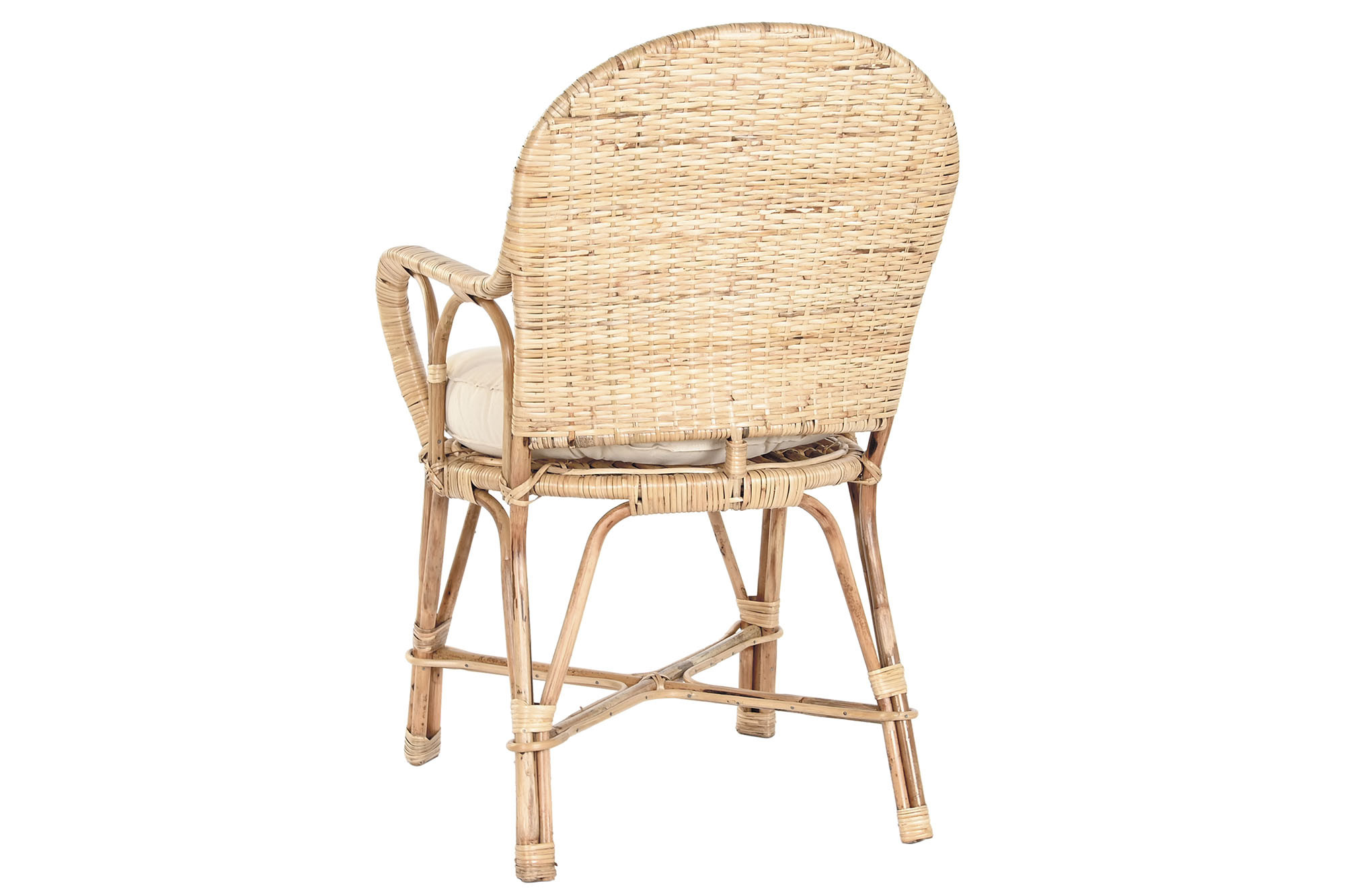 Silla Comedor Ratán y Bambú Natural con Cojín Cremoso - 3 Silla Comedor Ratán y Bambú Natural con Cojín Cremoso - Foto 3 - Ana Faura