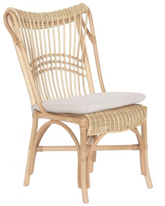 Silla de Comedor de Ratán Natural con Cojín Beige - Foto 1 - Ana Faura