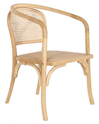 Silla de Comedor Olmo y Ratán Natural con Reposabrazos - Foto 1 - Ana Faura