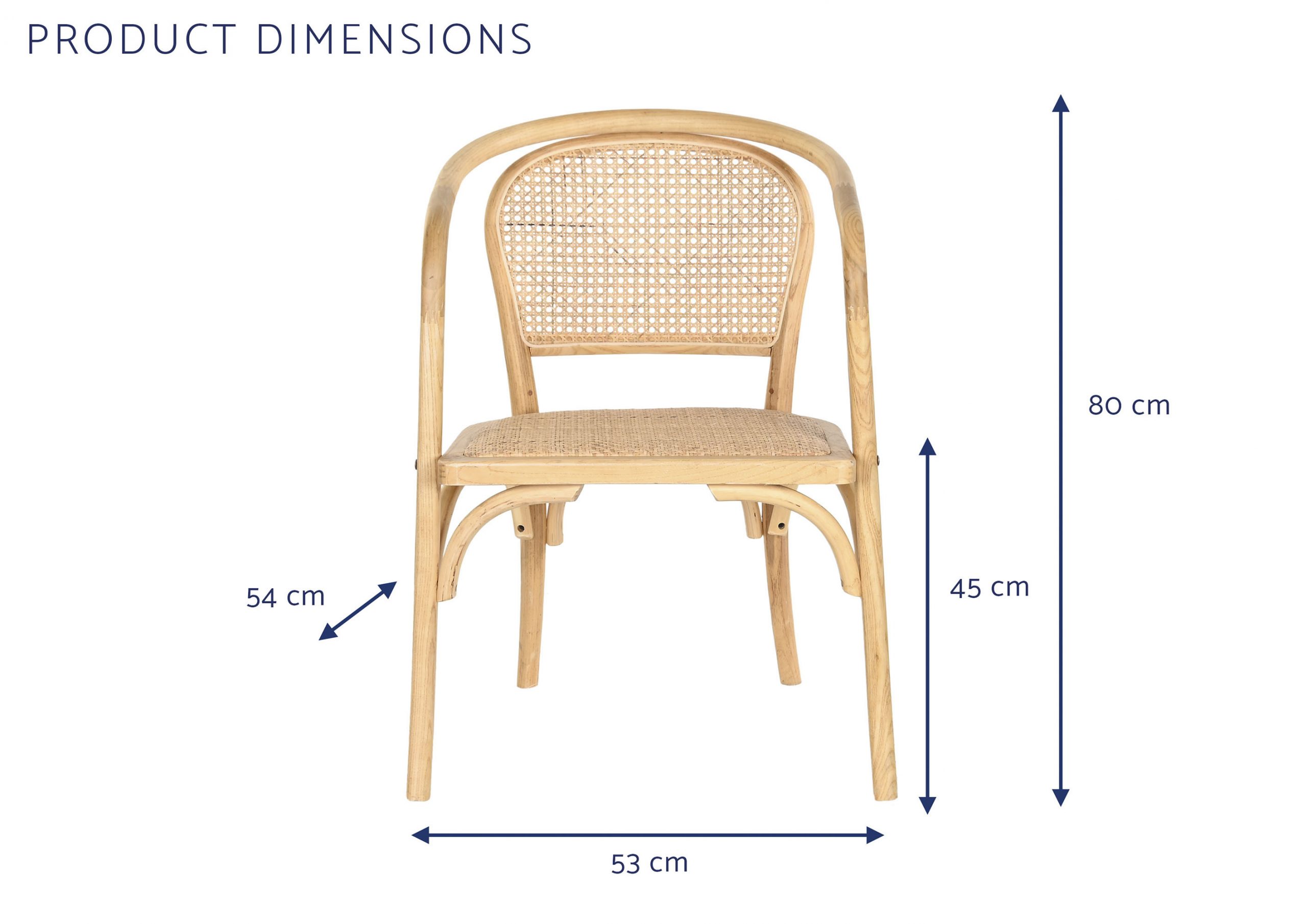 Silla de Comedor Olmo y Ratán Natural con Reposabrazos - 4 Silla de Comedor Olmo y Ratán Natural con Reposabrazos - Foto 4 - Ana Faura