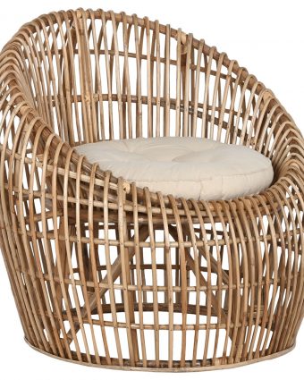 Silla de Ratán y Bambú Envolvente Natural con Cojín - Foto 1 - Ana Faura