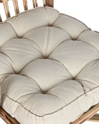 Silla de Ratán y Bambú Natural con Cojín Capitoné - Foto 2 - Ana Faura