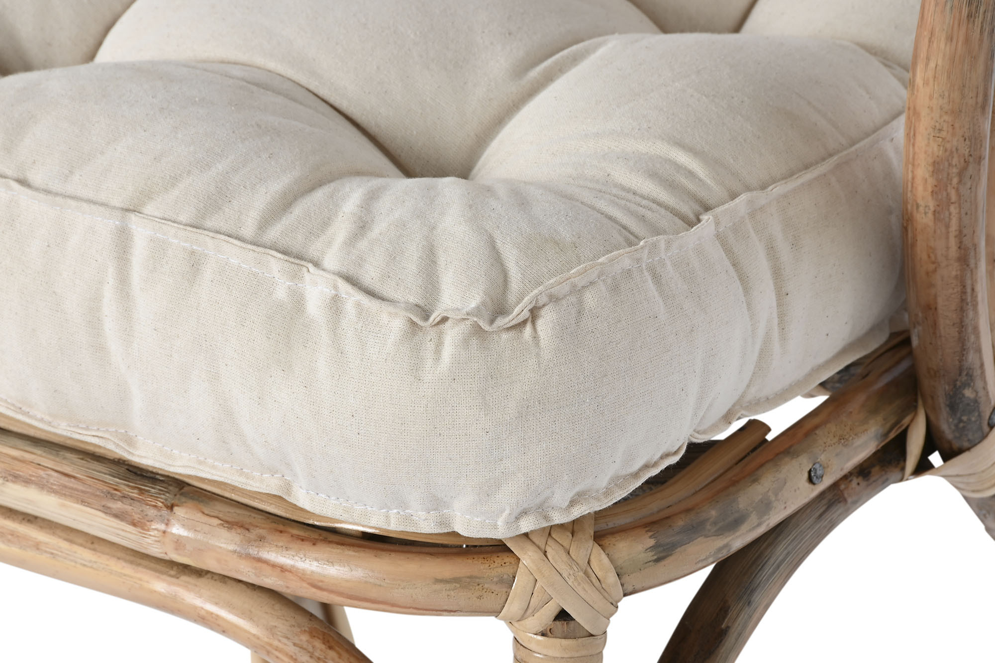 Silla de Ratán y Bambú Natural con Cojín Capitoné - 4 Silla de Ratán y Bambú Natural con Cojín Capitoné - Foto 4 - Ana Faura