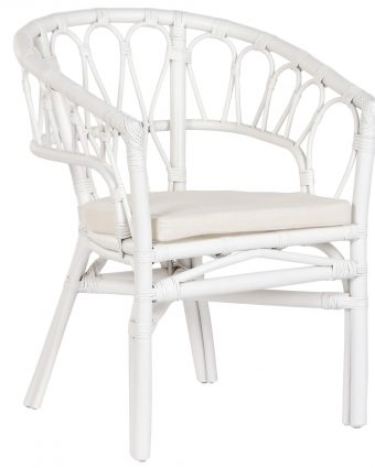 Silla de Ratán Blanca con Cojín Crudo - Foto 1 - Ana Faura