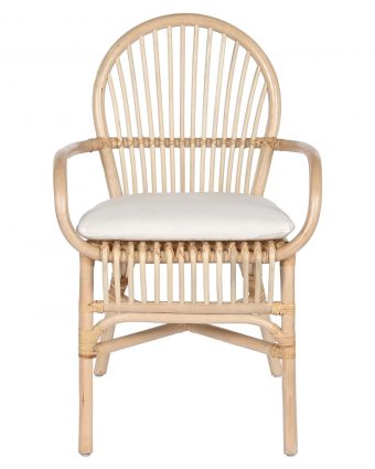 Silla de Ratán Natural con Cojín Blanco Crudo - Foto 2 - Ana Faura