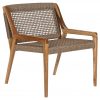 Silla de Teca Natural y Fibra Marrón Trenzada para Salón - Foto 1 - Ana Faura