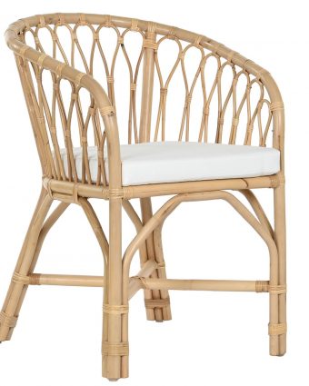 Sillón de Bambú y Ratán Natural con Cojín Blanco - Foto 1 - Ana Faura