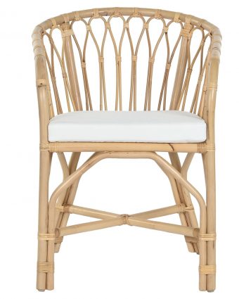 Sillón de Bambú y Ratán Natural con Cojín Blanco - Foto 2 - Ana Faura