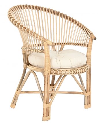 Sillón de Bambú y Ratán Natural con Cojín Crudo - Foto 1 - Ana Faura